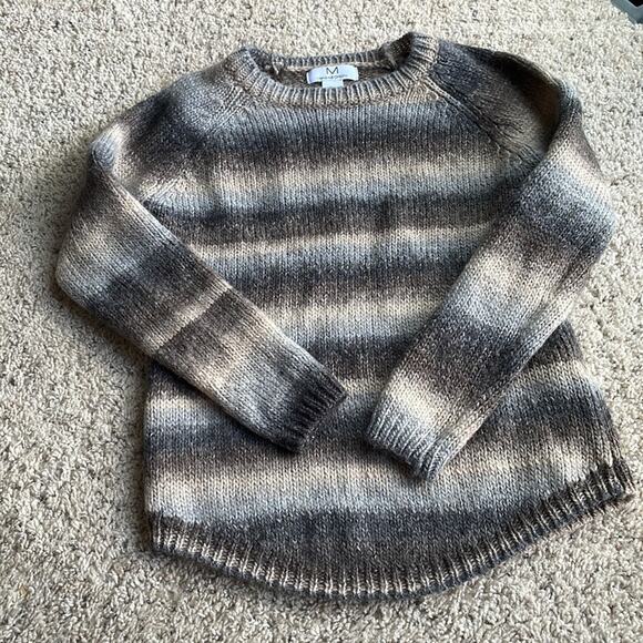 MAGASCHONI Wool Striped Gray, Brown, Blue Sweater | Size Medium - Picture 1 of 5
